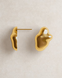 ghost studs, blobby, frontal, gold vermeil, 18k gold vermeil