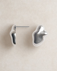 ghost studs, blobby, sterling silver, S925, frontal